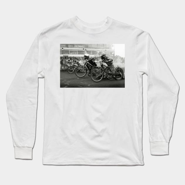Speedway - Accelerating away at the start of a race Long Sleeve T-Shirt by richflintphoto